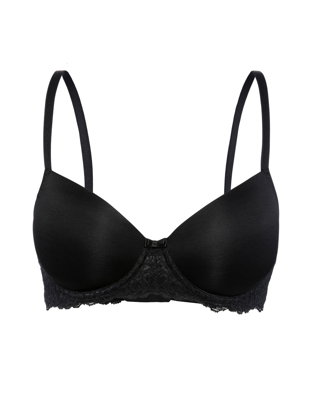Women - Underwired T-shirt bra with padding made of Viscose in Black, Lace, from the Sensual Secrets series by CALIDA