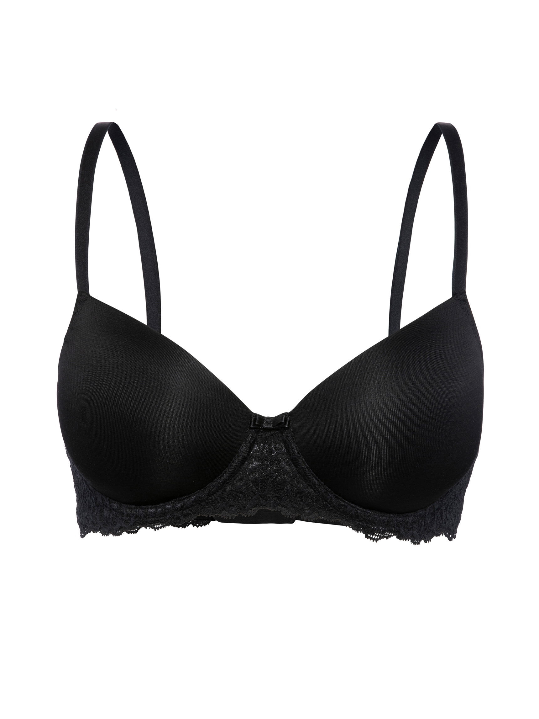 Women - Underwired T-shirt bra with padding made of Viscose in Black, Lace, from the Sensual Secrets series by CALIDA