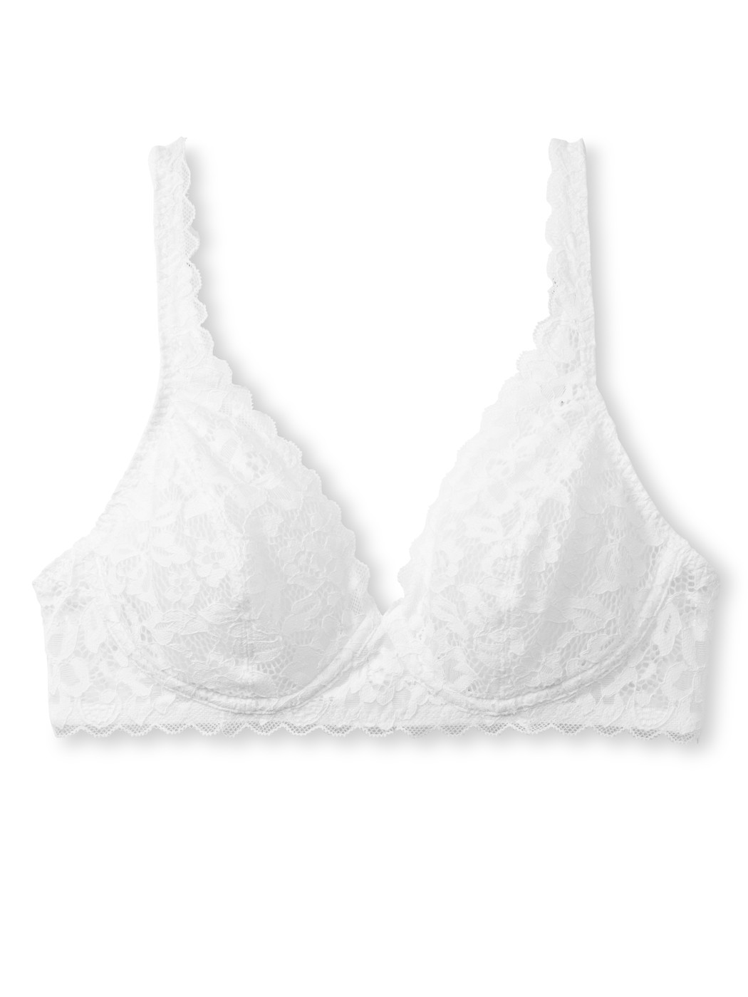Femme - Soutien-gorge soft sans armatures en Swiss+Cotton de couleur Blanc, Dentelle, de la série Natural Comfort Lace de CALIDA