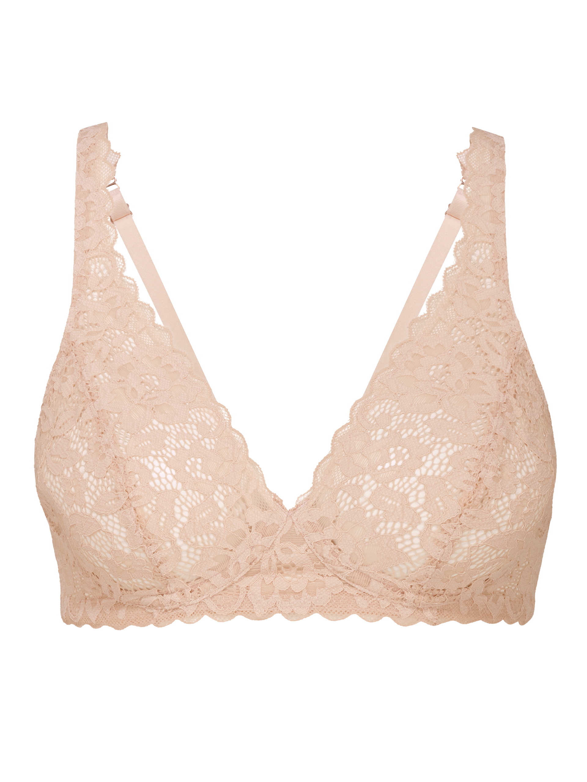 Damen - Spitzen-BH ohne Bügel aus Swiss+Cotton in Beige, Spitze aus Serie Natural Comfort Lace von CALIDA