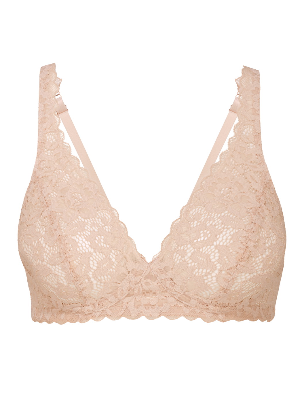 Femme - Soutien-gorge soft sans armatures en Swiss+Cotton de couleur Beige, Dentelle, de la série Natural Comfort Lace de CALIDA