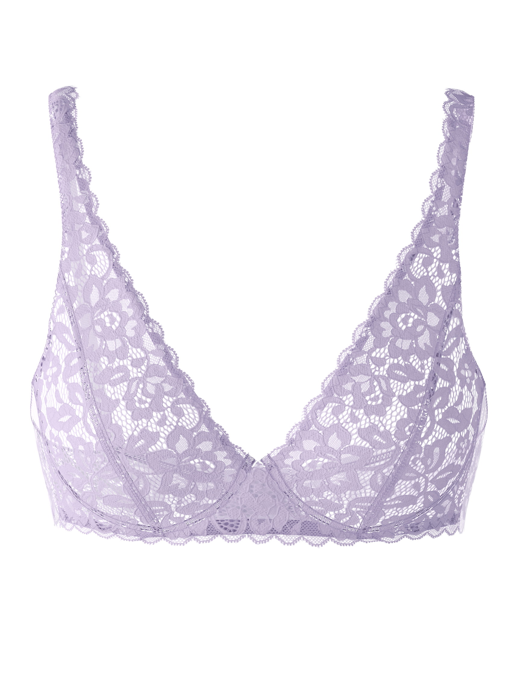 Women - Soft non-wired bra made of Polyamide in Purple, Lace, from the Natural Comfort Lace series by CALIDA