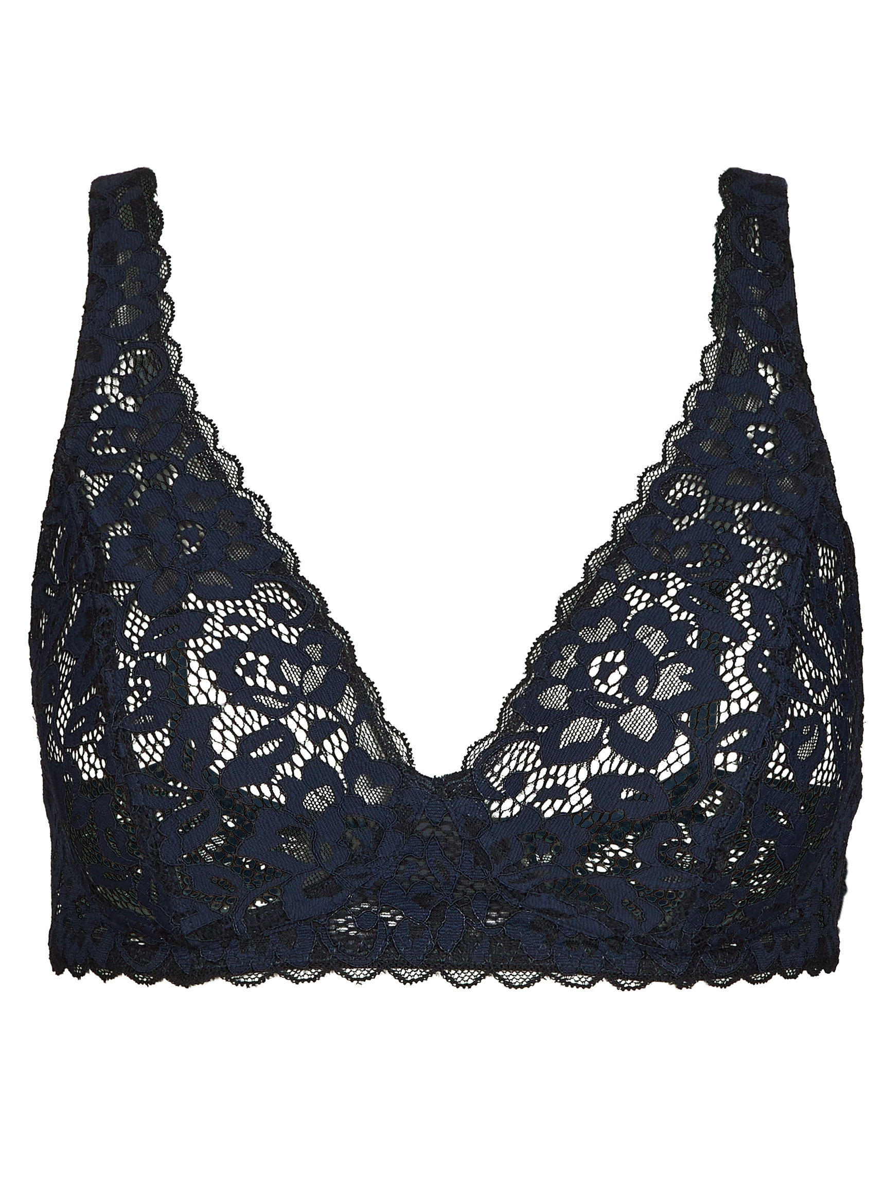 Damen - Spitzen-BH ohne Bügel aus Polyamid in Blau, Spitze aus Serie Natural Comfort Lace von CALIDA