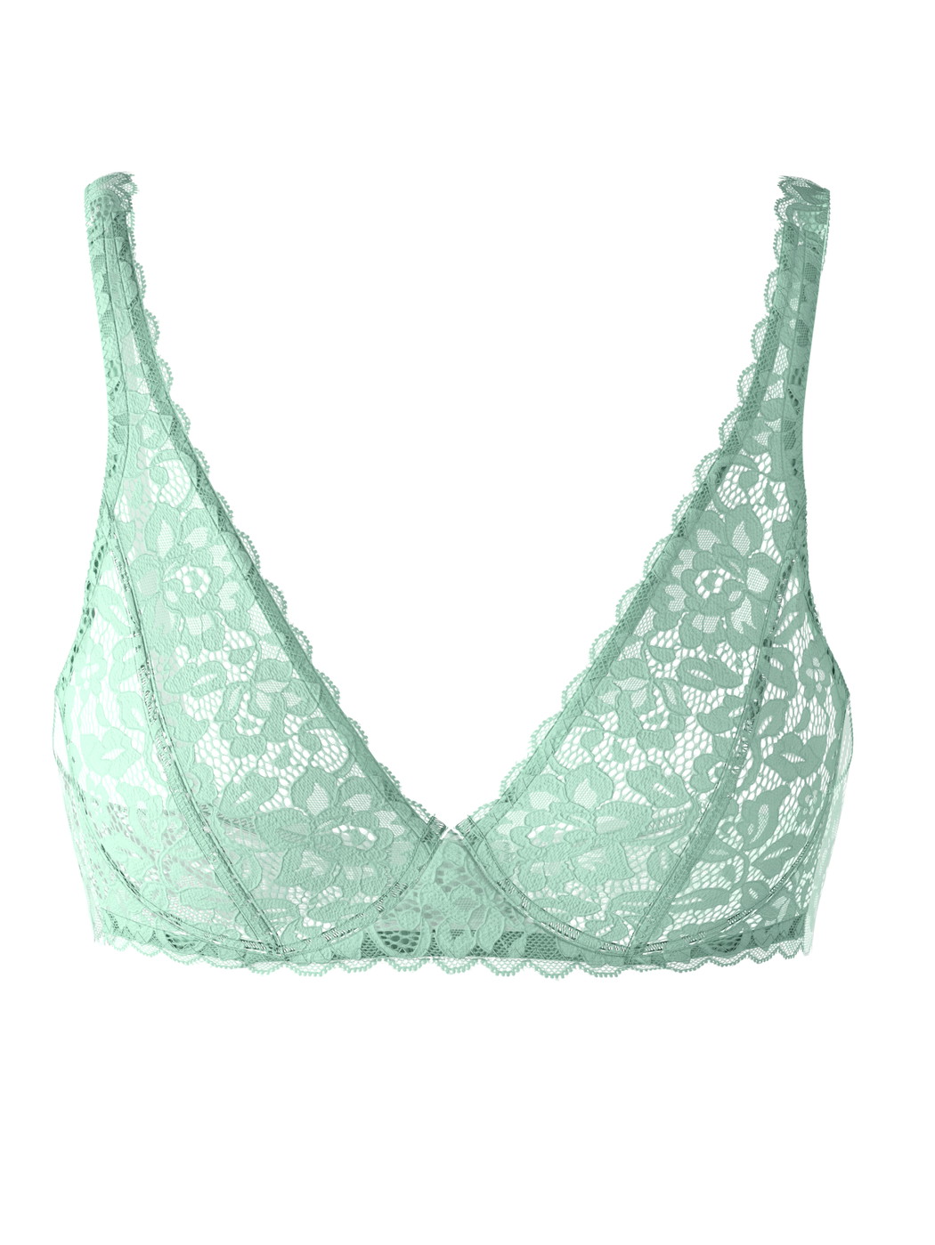 Donna - Reggiseno soft senza ferretto in Poliammide di colore Turchese, Pizzo, della serie Natural Comfort Lace di CALIDA