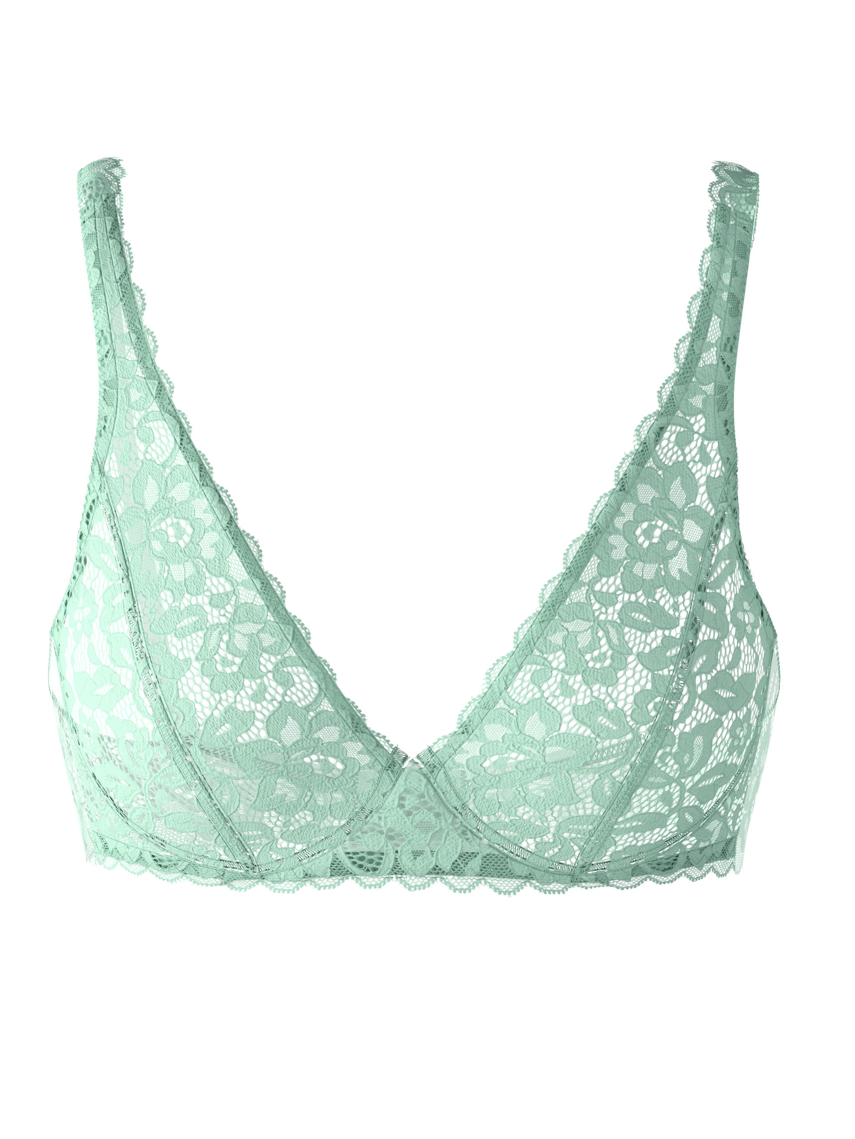 Donna - Reggiseno soft senza ferretto in Poliammide di colore Turchese, Pizzo, della serie Natural Comfort Lace di CALIDA