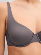 Women model is wearing underwired bra made of Polyamide in Brown, Unicoloured from the Sleek Skin series by CALIDA, Detail