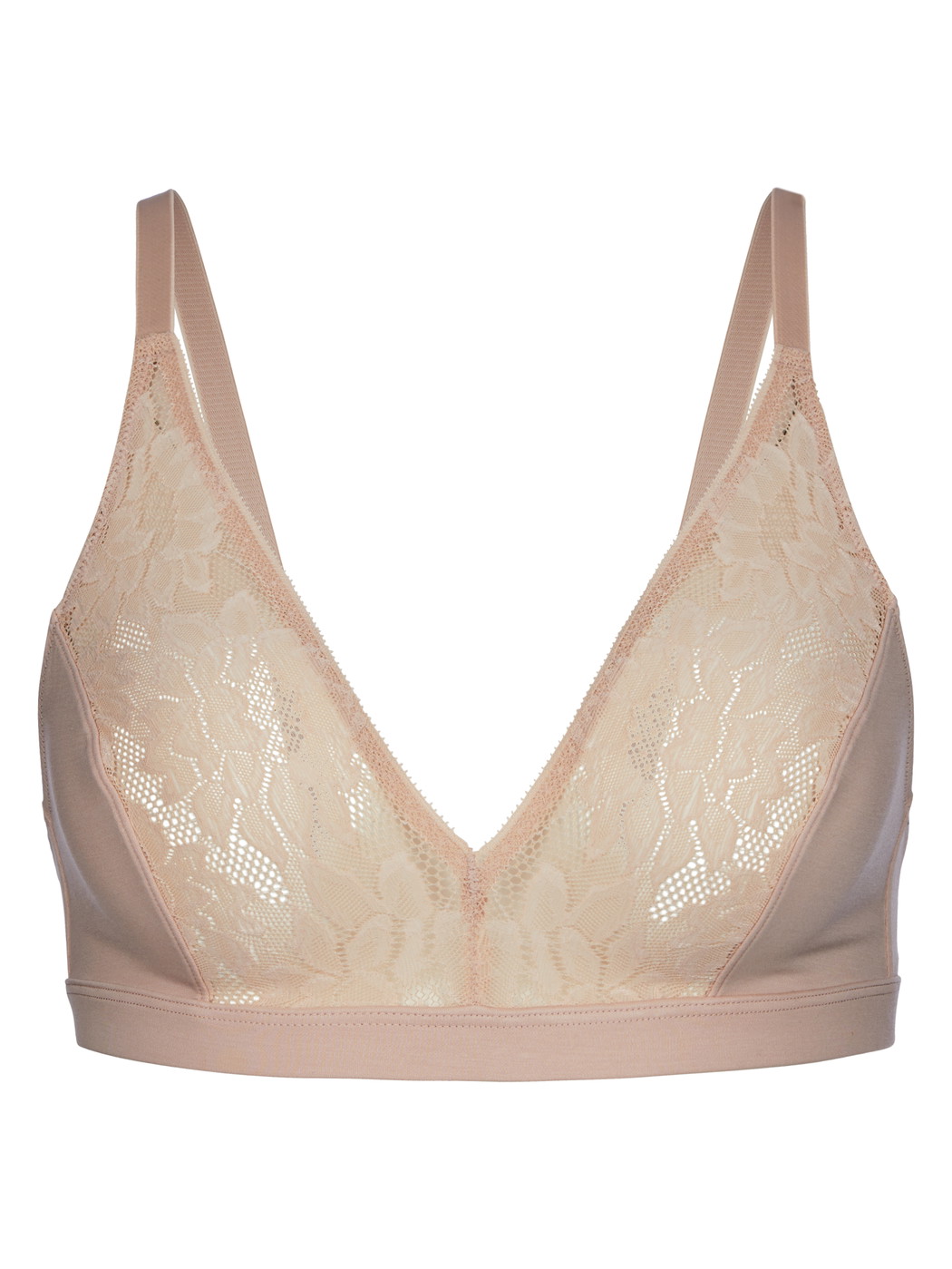 Femme - Soutien-gorge soft sans armatures en Modal de couleur Rose, Dentelle, de la série Natural Skin Lace de CALIDA