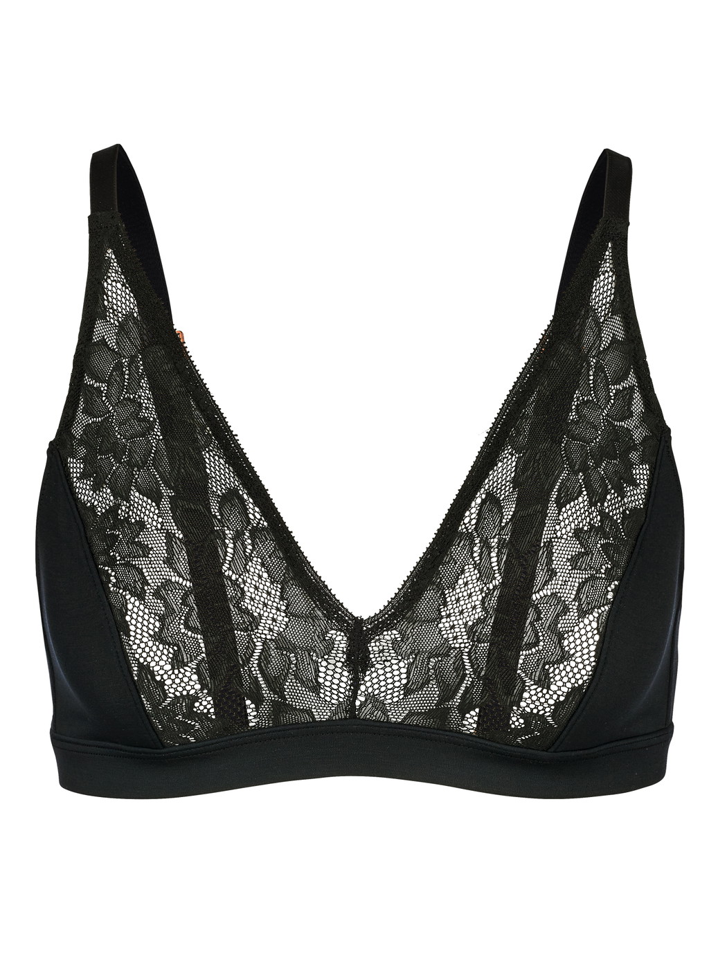 Femme - Soutien-gorge soft sans armatures en Modal de couleur Noir, Dentelle, de la série Natural Skin Lace de CALIDA