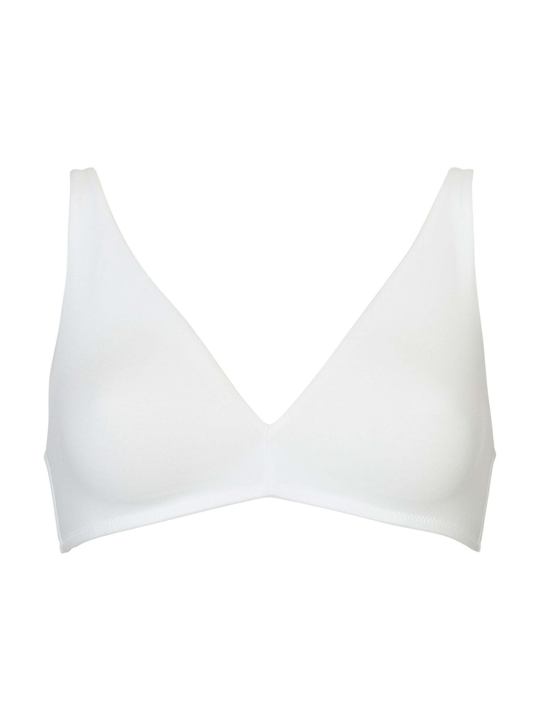 Damen - Soft-BH ohne Bügel aus Baumwolle in Weiß, Einfarbig aus Serie Natural Comfort von CALIDA