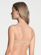 Le mannequin Femme porte le/la Soutien-gorge sans armatures en Coton de couleur Beige, Unicolore, de la série Natural Comfort de CALIDA, Vue arrière