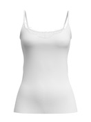 Femme - Débardeur à fines bretelles en 100% coton de couleur Blanc, Dentelle, de la série Cotton Desire de CALIDA