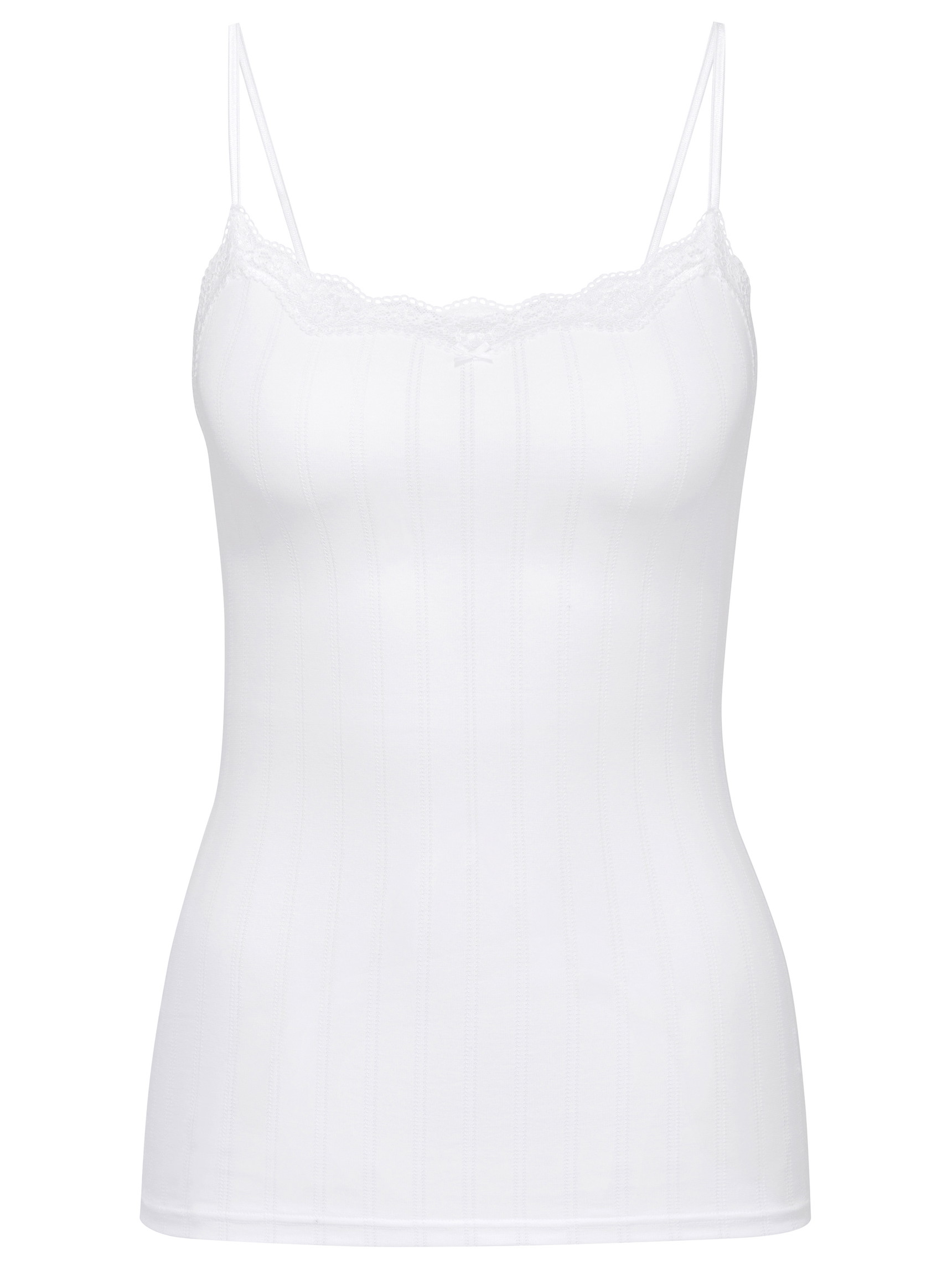 Women - Spaghetti top made of Cotton in White, Lace, from the Etude Toujours series by CALIDA