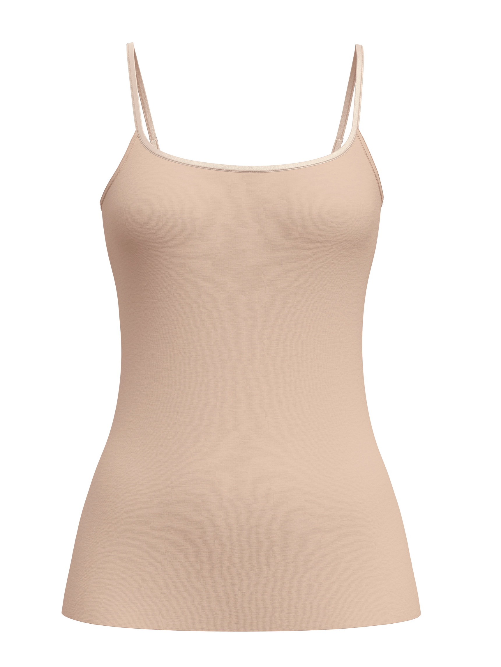 Femme - Top spaghetti en laine-soie en Laine de couleur Marron, Unicolore, de la série True Confidence de CALIDA