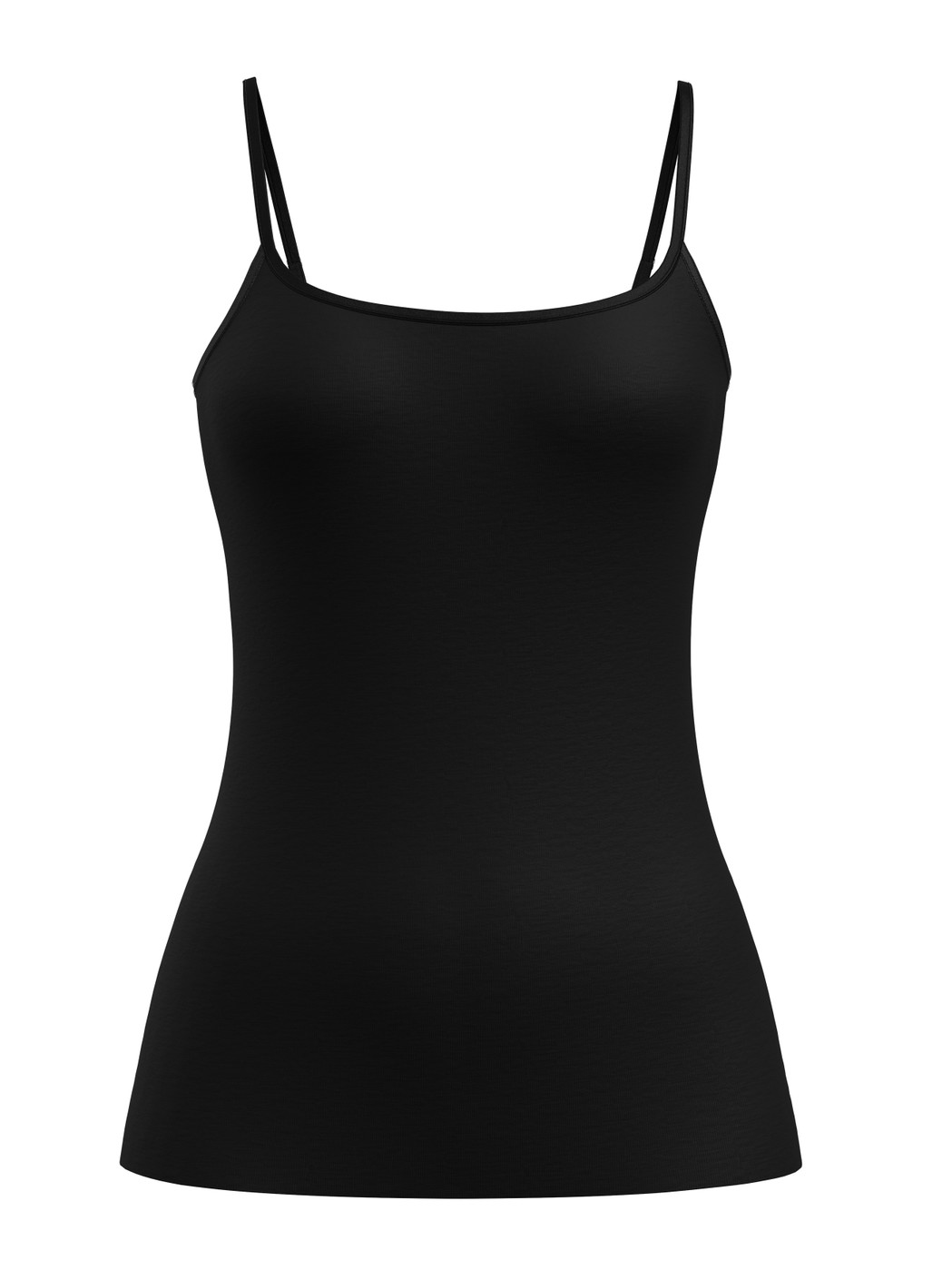 Damen - Spaghetti-Top aus Wolle-Seide aus Wolle in Schwarz, Einfarbig aus Serie True Confidence von CALIDA