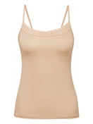 Damen - Spaghetti-Top aus Baumwolle in Beige, Spitze aus Serie Natural Comfort Lace von CALIDA