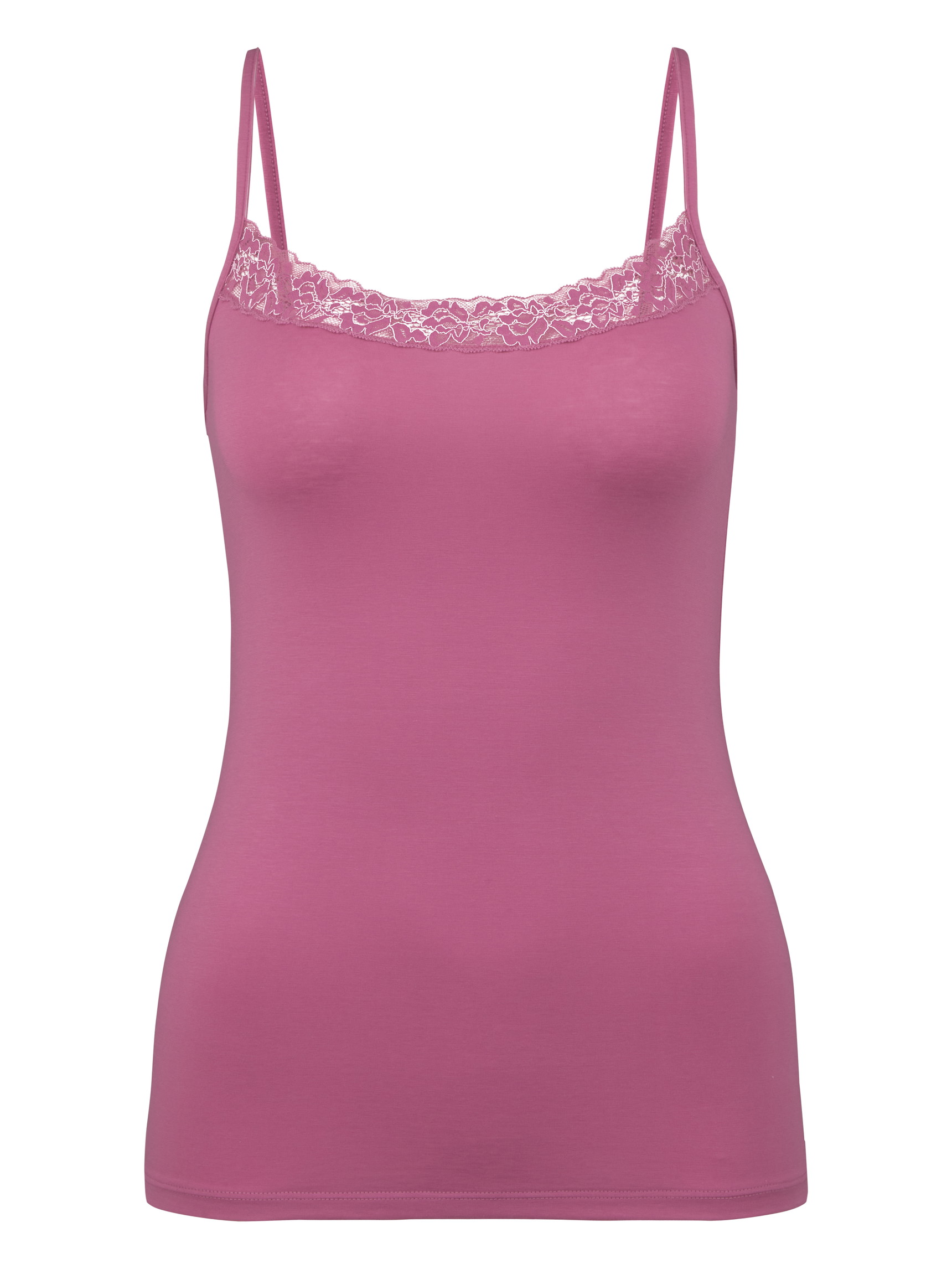 Donna - Top con spalline in Cotone di colore Viola, Pizzo, della serie Natural Comfort Lace di CALIDA