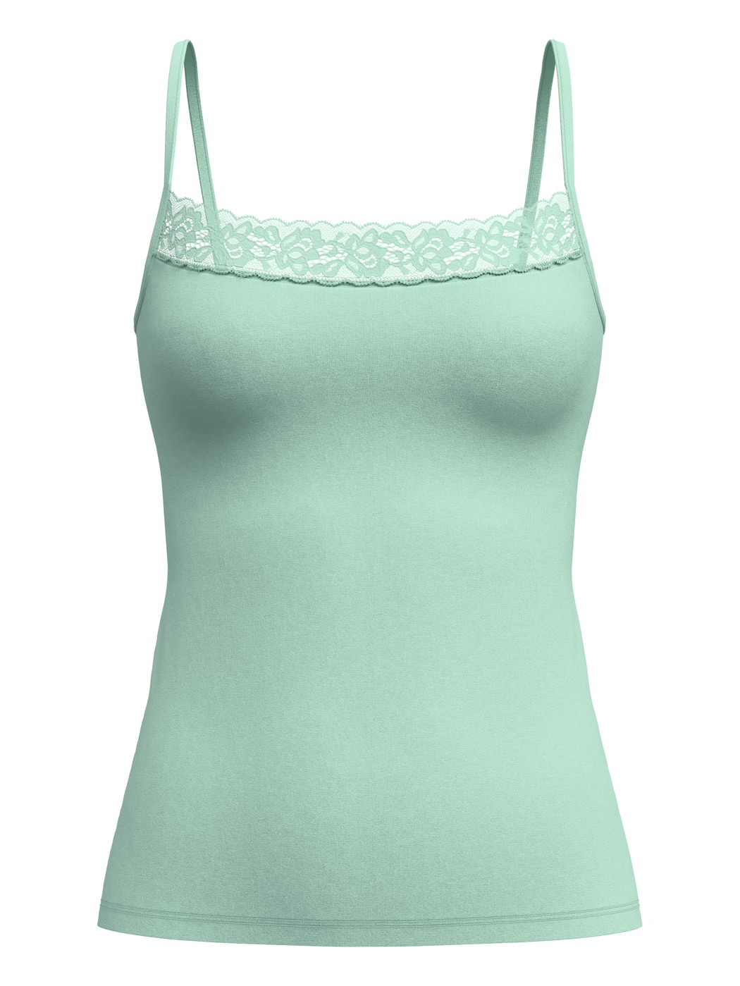 Damen - Spaghetti-Top aus Baumwolle in Türkis, Spitze aus Serie Natural Comfort Lace von CALIDA
