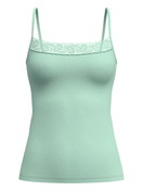 Femme - Débardeur à fines bretelles en Coton de couleur Turquoise, Dentelle, de la série Natural Comfort Lace de CALIDA