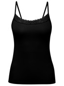 Damen - Spaghetti-Top aus Baumwolle in Schwarz, Spitze aus Serie Natural Comfort Lace von CALIDA