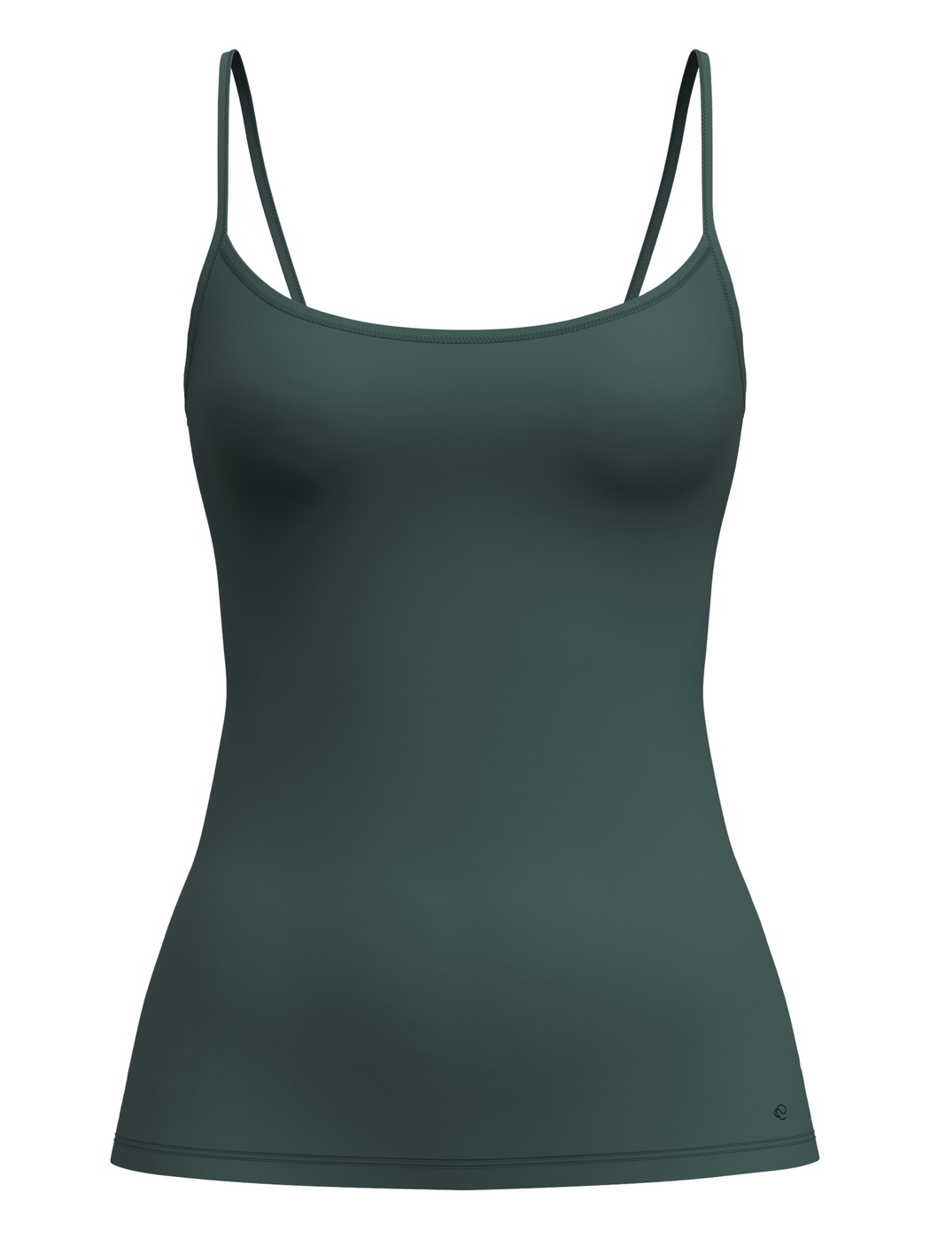 Women - Spaghetti top made of Cotton in Green, Unicoloured, from the Sleek Skin series by CALIDA