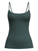 Women - Spaghetti top made of Cotton in Green, Unicoloured, from the Sleek Skin series by CALIDA