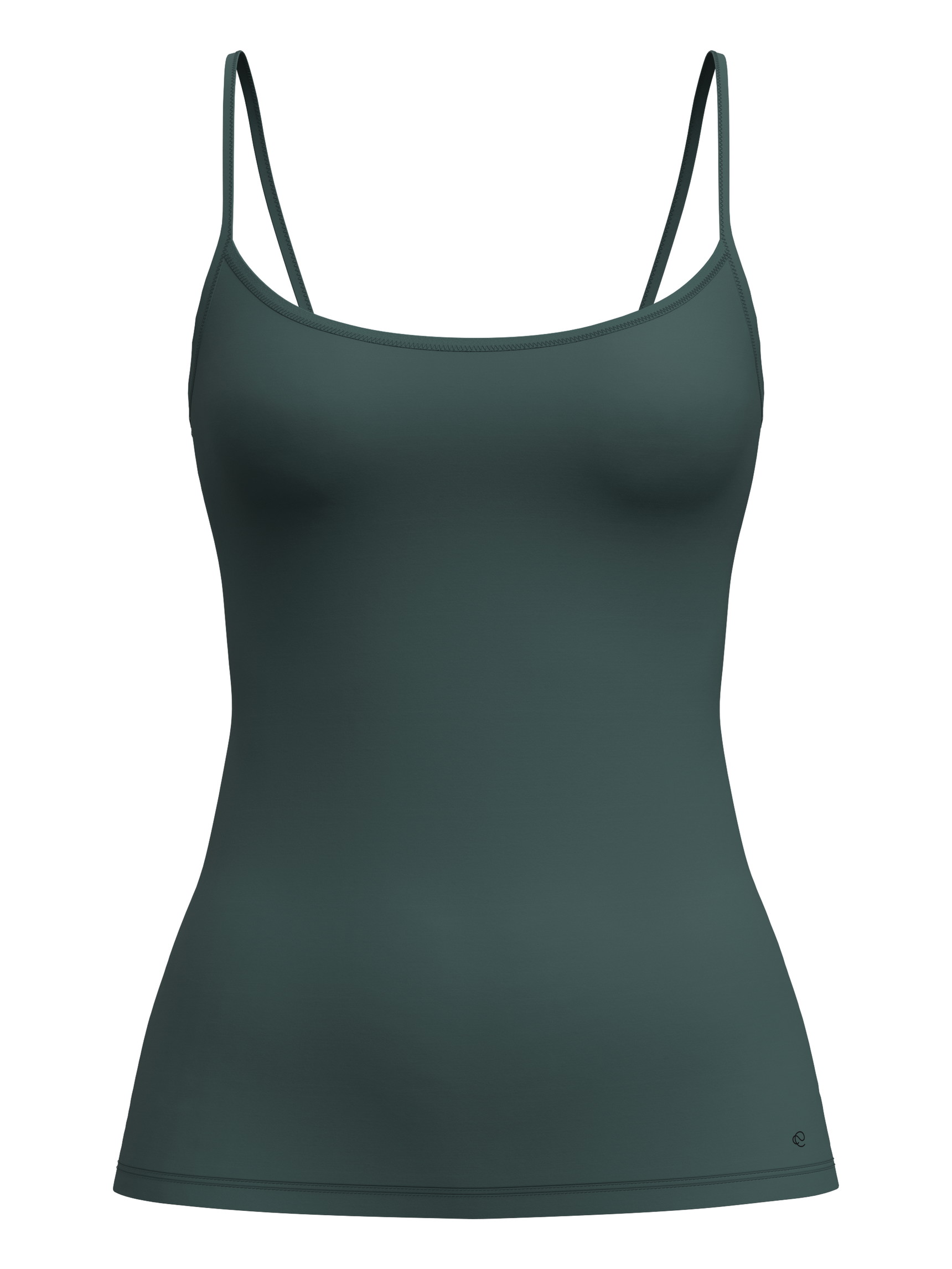 Femme - Débardeur à fines bretelles en Coton de couleur Vert, Unicolore, de la série Sleek Skin de CALIDA