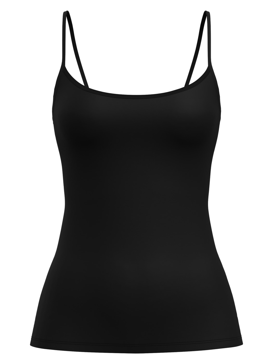 Women - Spaghetti top made of Cotton in Black, Unicoloured, from the Sleek Skin series by CALIDA