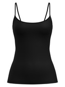 Women - Spaghetti top made of Cotton in Black, Unicoloured, from the Sleek Skin series by CALIDA