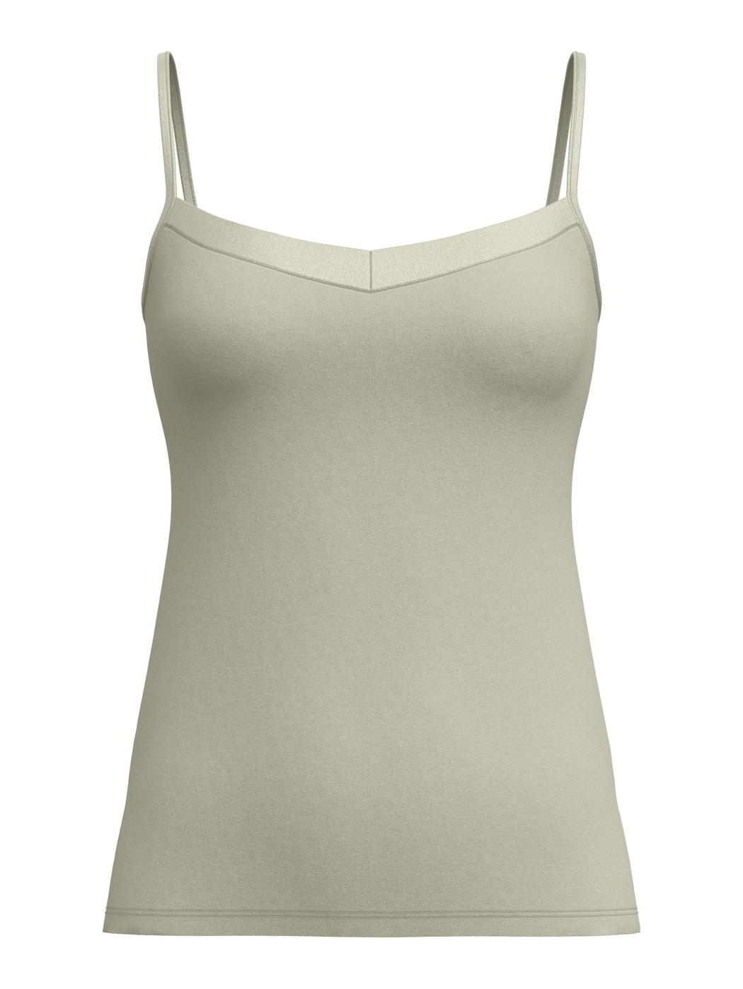 Donna - Top con spalline in Cotone di colore Verde, Tinta unita, della serie Cate di CALIDA