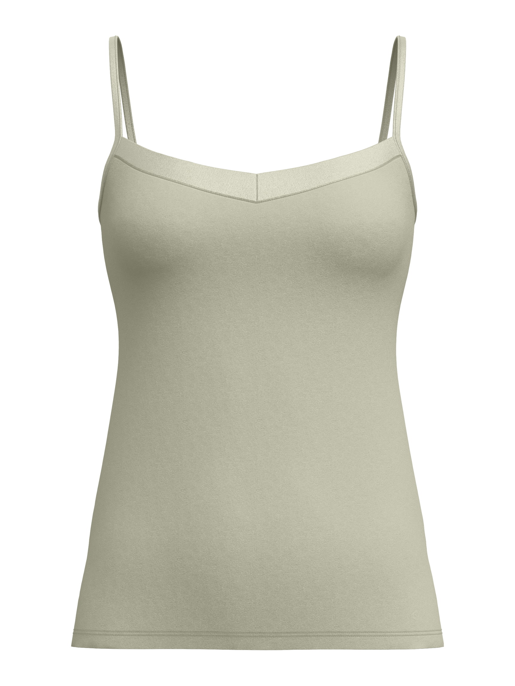 Femme - Débardeur à fines bretelles en Coton de couleur Vert, Unicolore, de la série Cate de CALIDA