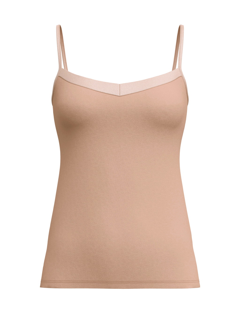 Damen - Spaghetti-Top aus Baumwolle in Beige, Einfarbig aus Serie Cate von CALIDA