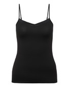 Donna - Top con spalline in Cotone di colore Nero, Tinta unita, della serie Cate di CALIDA