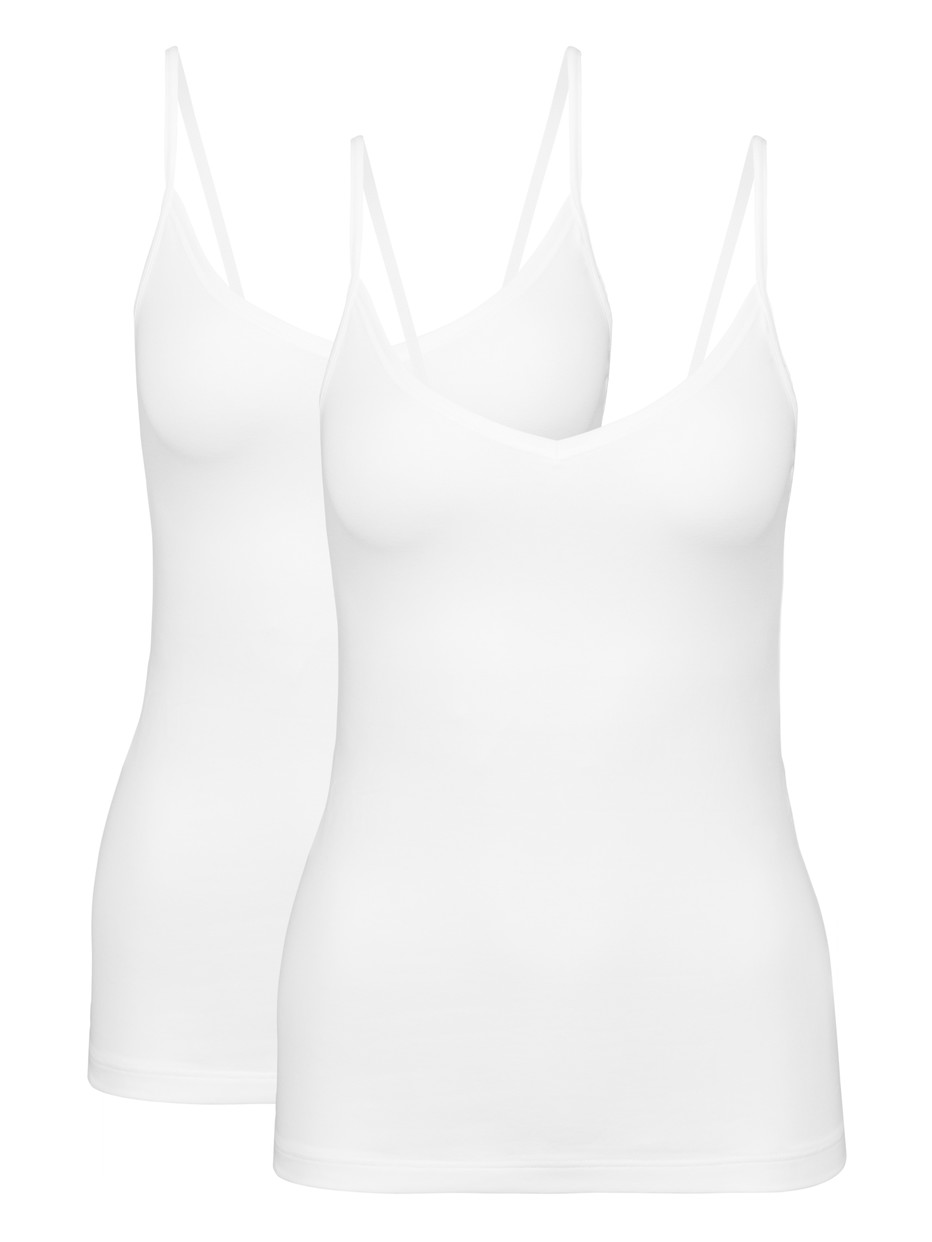Multipack Women - Spaghetti Top, 2-Pack made of Cotton in White, Unicoloured, from the Benefit Women series by CALIDA