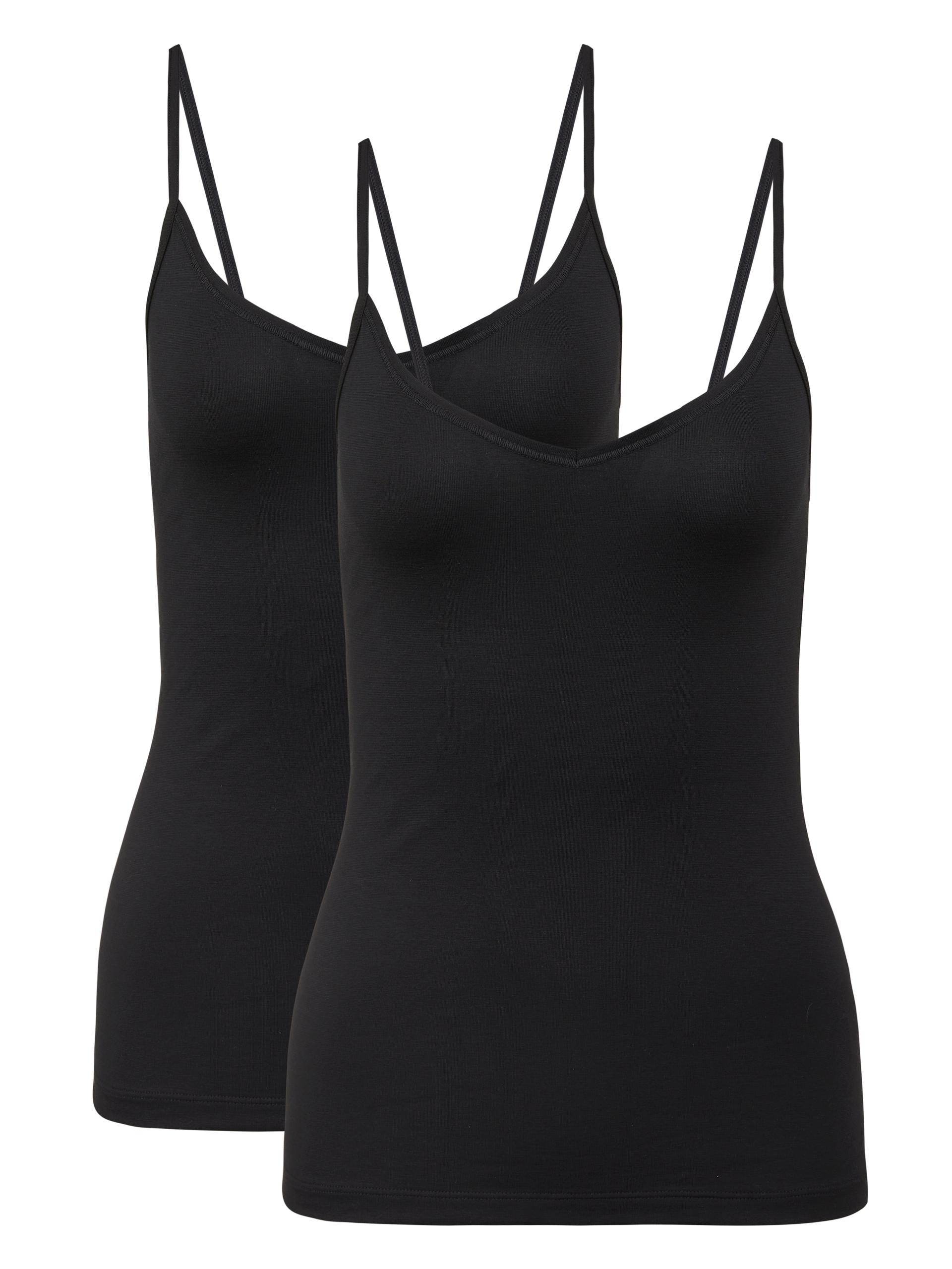 Multipack Damen - Spaghetti-Top, 2er-Pack aus Baumwolle in Schwarz, Einfarbig aus Serie Benefit Women von CALIDA