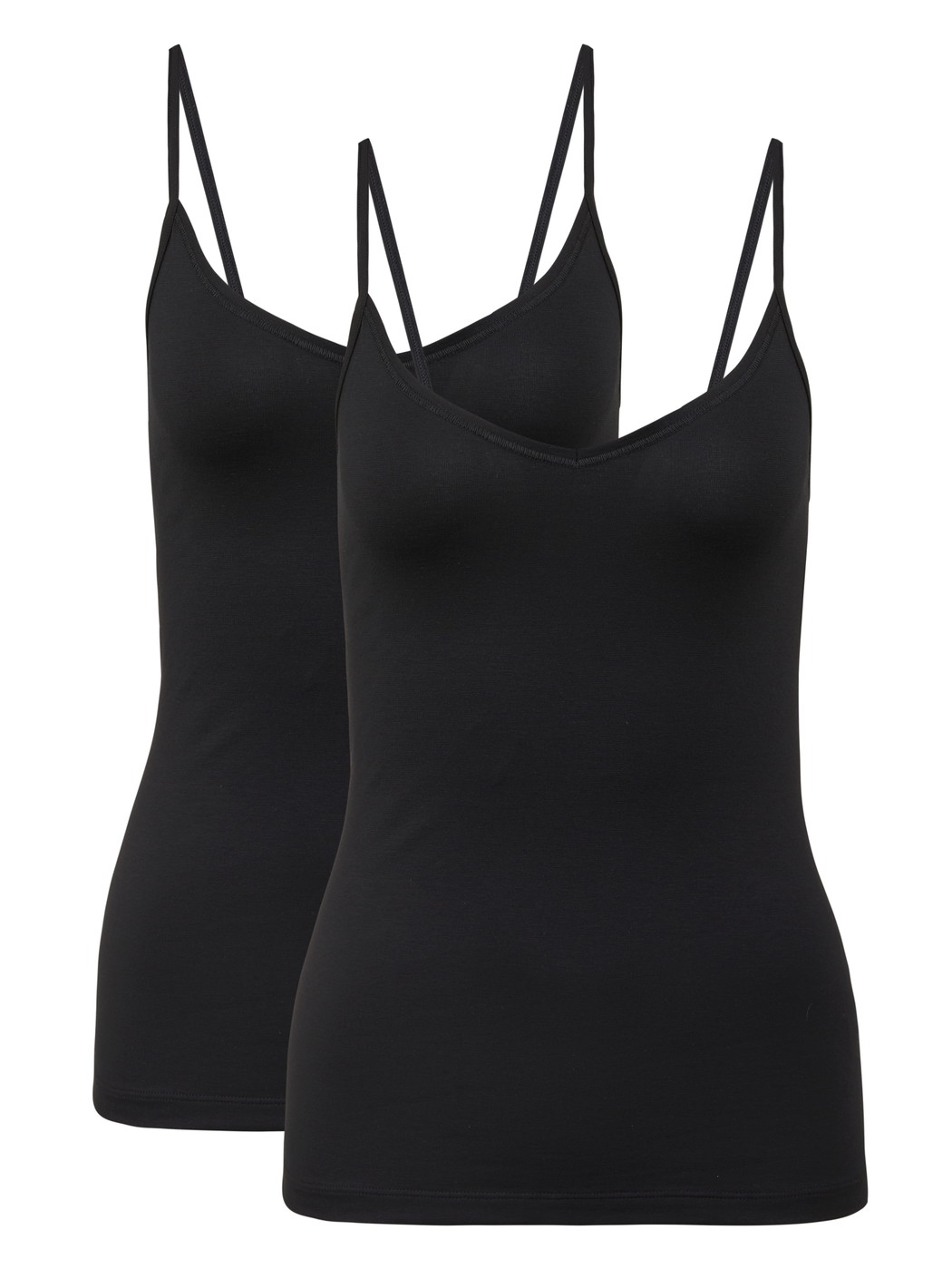 Multipack Damen - Spaghetti-Top, 2er-Pack aus Baumwolle in Schwarz, Einfarbig aus Serie Benefit Women von CALIDA