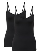 Multipack Damen - Spaghetti-Top, 2er-Pack aus Baumwolle in Schwarz, Einfarbig aus Serie Benefit Women von CALIDA