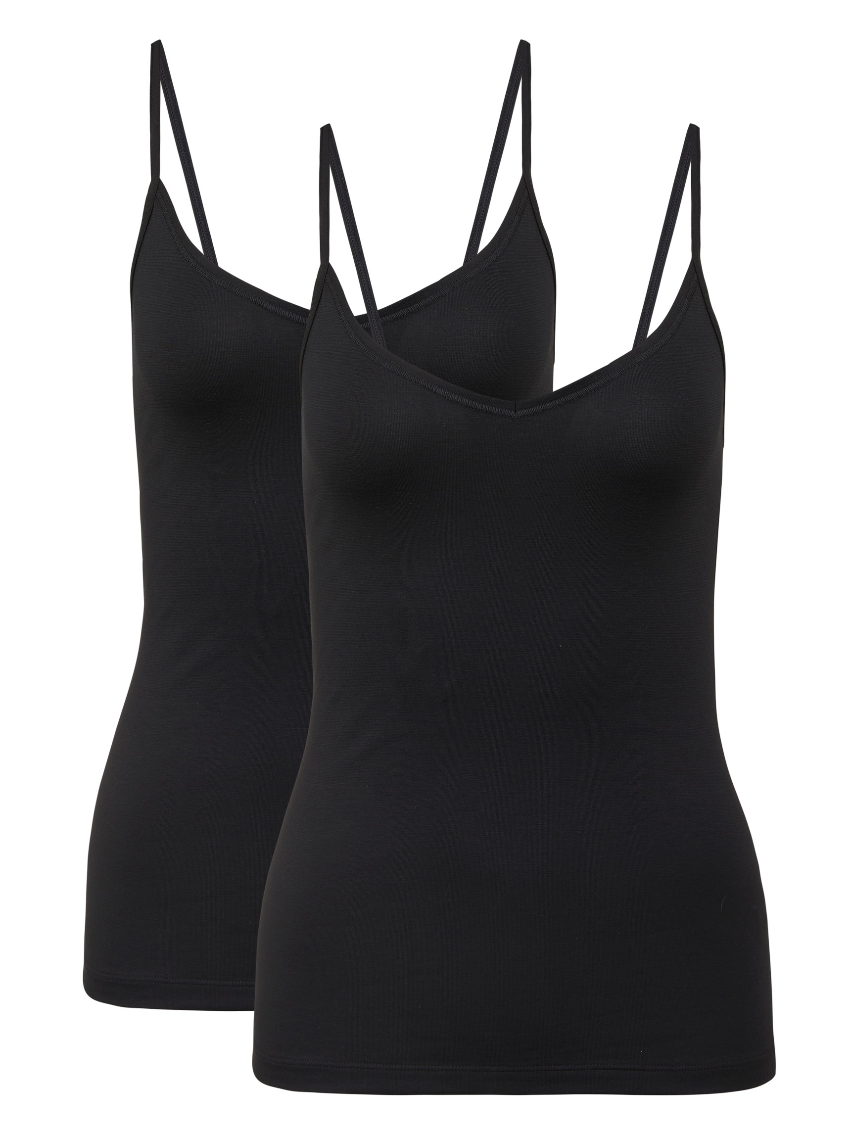 Multipack Damen - Spaghetti-Top, 2er-Pack aus Baumwolle in Schwarz, Einfarbig aus Serie Benefit Women von CALIDA