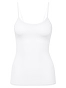 Donna - Top con spalline in Cotone di colore Bianco, Tinta unita, della serie Natural Comfort di CALIDA
