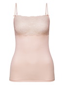 Damen - Spaghetti-Top mit breitem Spitzensaum aus Baumwolle in Beige, Einfarbig aus Serie Sensual Secrets von CALIDA