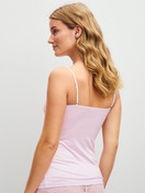 Damen-Model trägt Spaghetti-Top mit breitem Spitzensaum aus Viskose in Rosa, Spitze aus Serie Sensual Secrets von CALIDA, Rückansicht