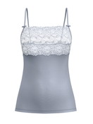 Damen - Spaghetti-Top mit breitem Spitzensaum aus Spitze in Grau, Spitze aus Serie Sensual Secrets von CALIDA