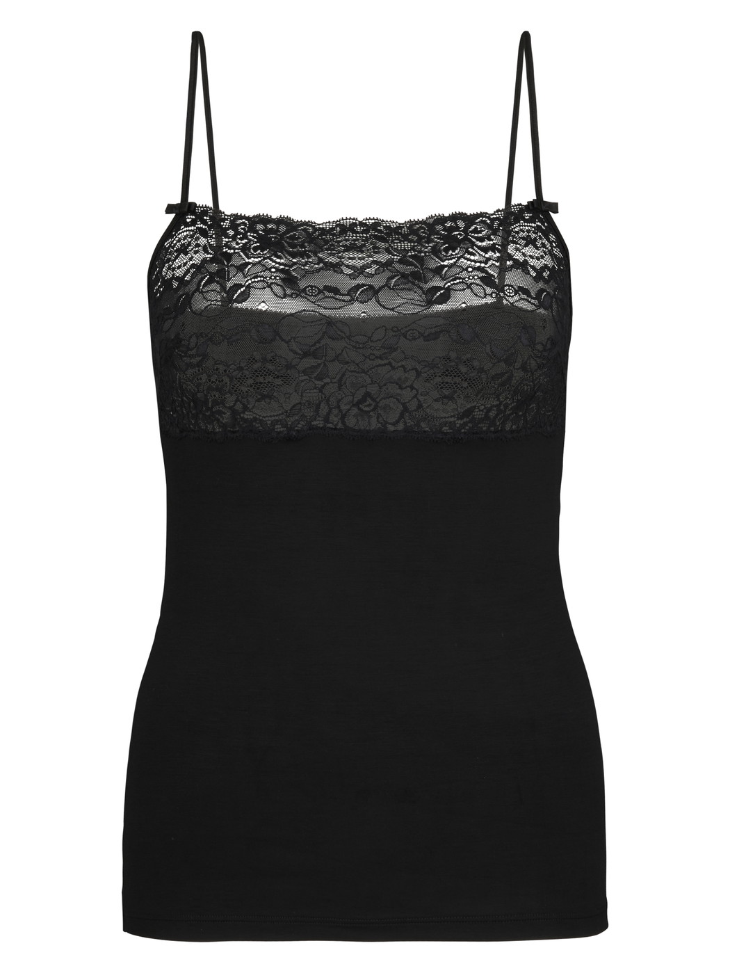 Femme - Débardeur à fines bretelles avec dentelle en Viscose de couleur Noir, Unicolore, de la série Sensual Secrets de CALIDA