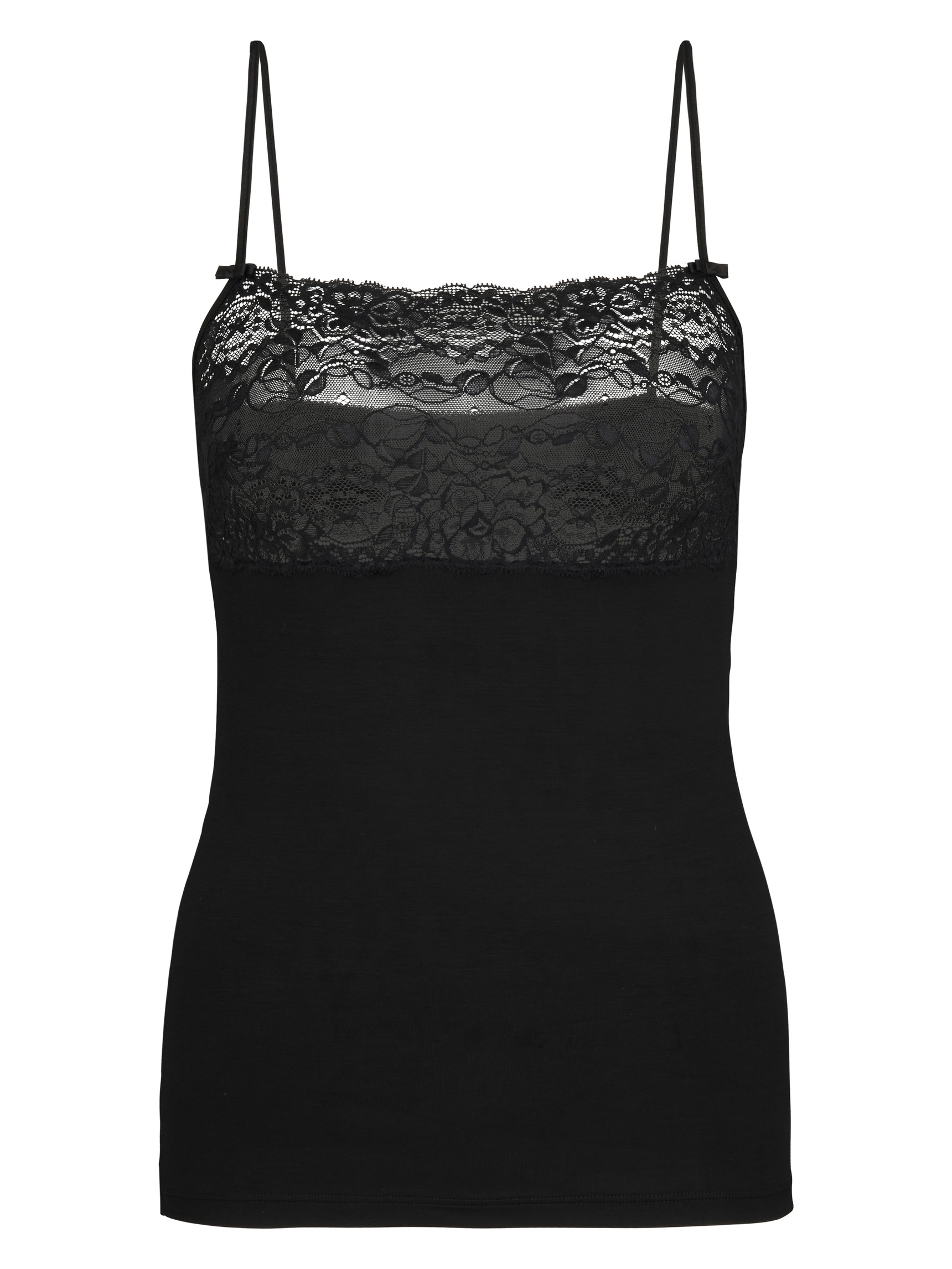 Femme - Débardeur à fines bretelles avec dentelle en Viscose de couleur Noir, Unicolore, de la série Sensual Secrets de CALIDA