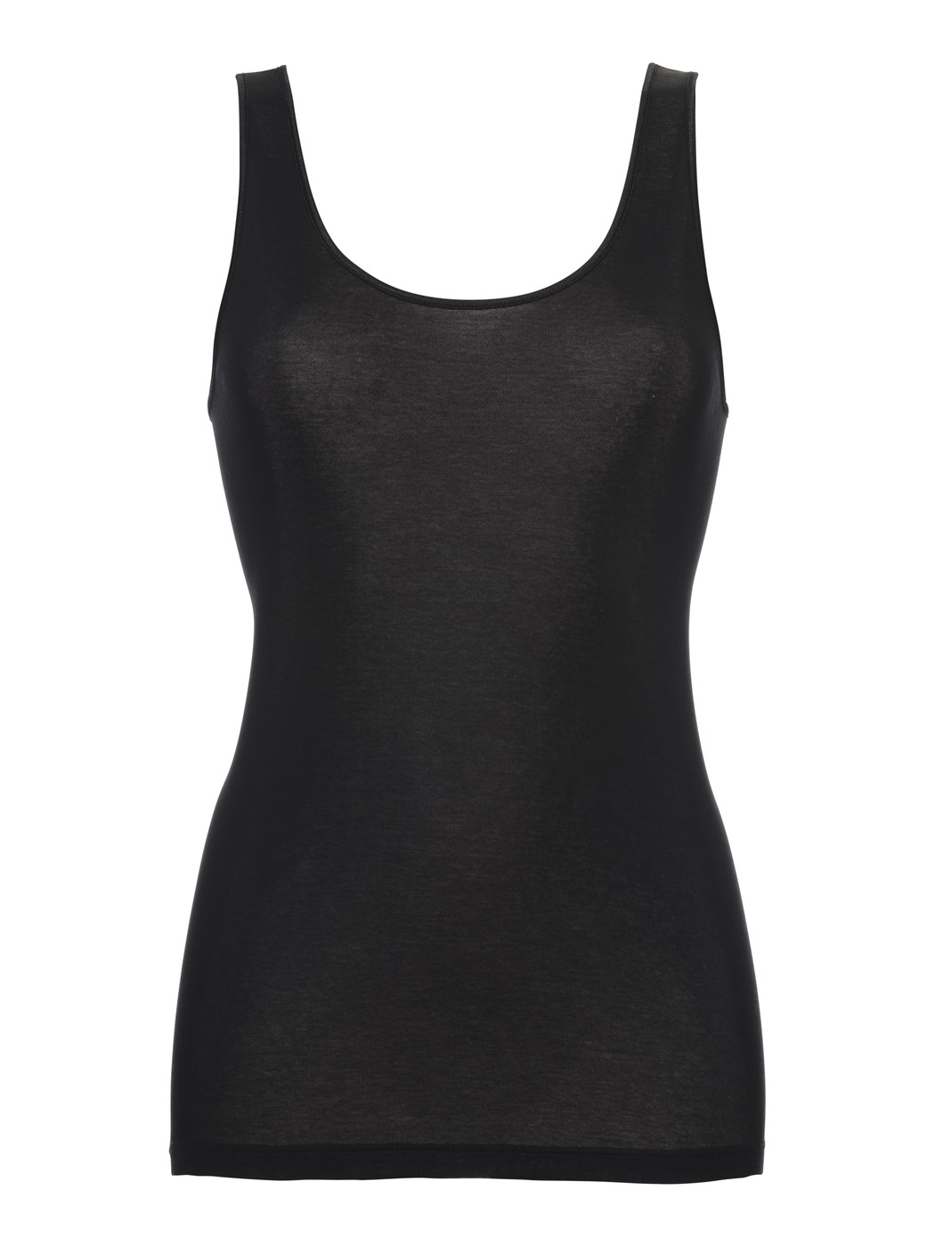 Femme - Débardeur en 100% coton de couleur Noir, Unicolore, de la série Light de CALIDA