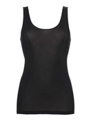 Femme - Débardeur en 100% coton de couleur Noir, Unicolore, de la série Light de CALIDA