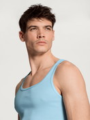 Herren - Tank-Top aus 100% Baumwolle in Blau, Einfarbig aus Serie Twisted Cotton von CALIDA, Detail