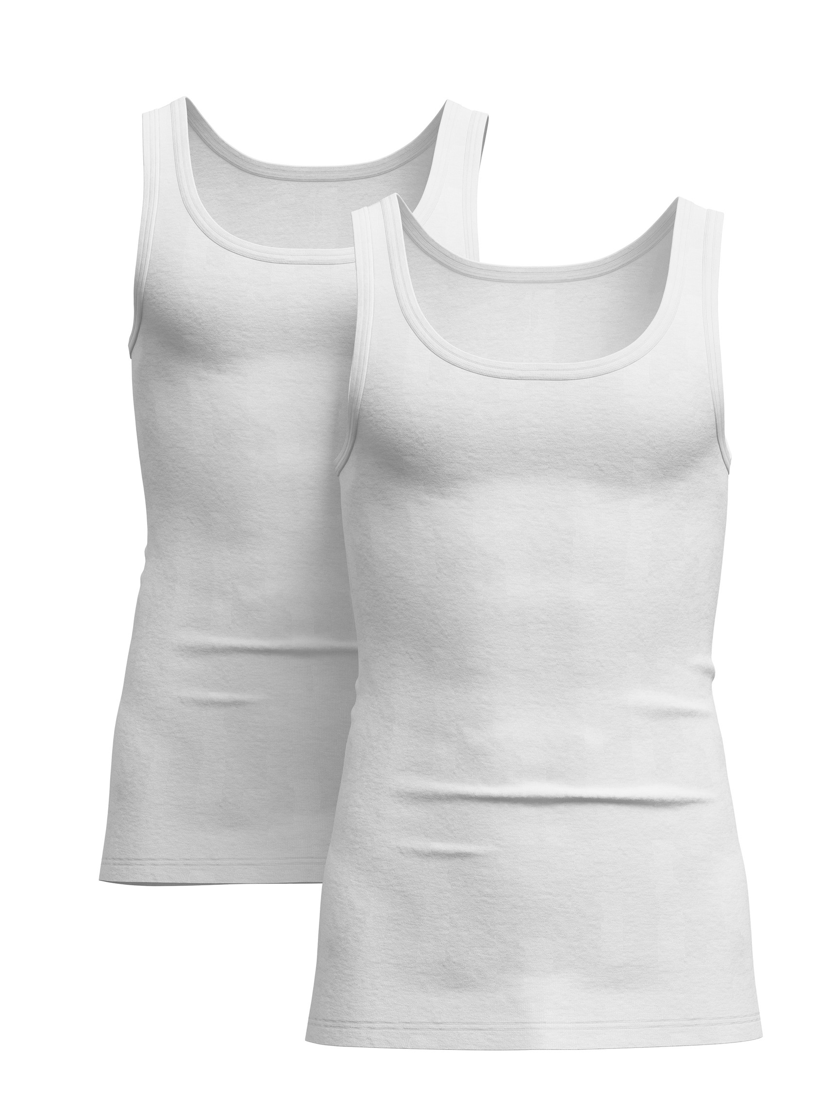 Multipack Herren - Tank-Top, 2er-Pack aus 100% Baumwolle in Weiß, Einfarbig aus Serie Twisted Cotton Duo von CALIDA