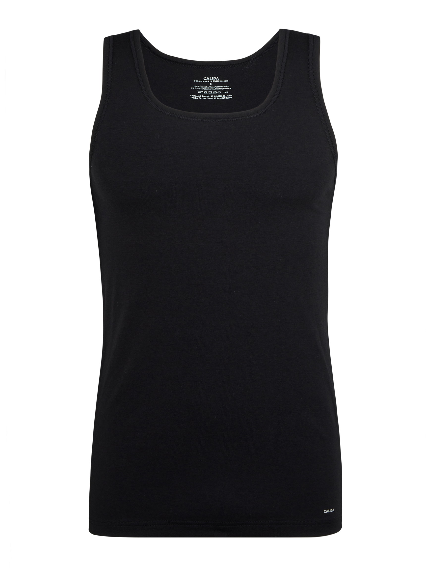 Uomo - Canottiera atletica in Cotone di colore Nero, Tinta unita, della serie Cotton Code di CALIDA