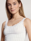 Damen - Tank-Top aus Baumwolle in Weiß, Spitze aus Serie Etude Toujours von CALIDA, Detail