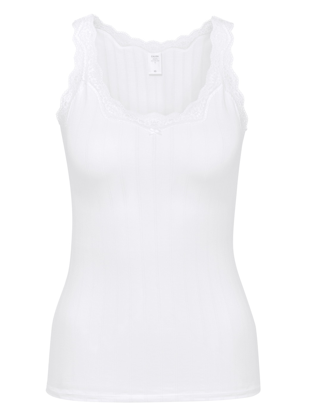 Damen - Tank-Top aus Baumwolle in Weiß, Spitze aus Serie Etude Toujours von CALIDA